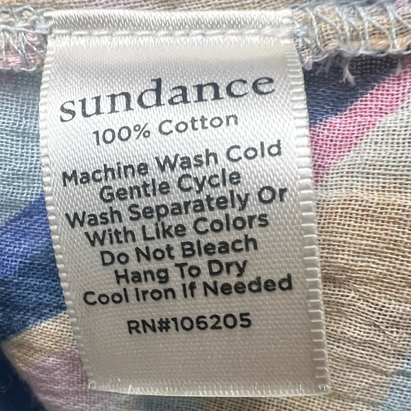 Sundance Canary Isles Top Blouse Top L Cotton Tropical Palm Hawaiian - Picture 6 of 8